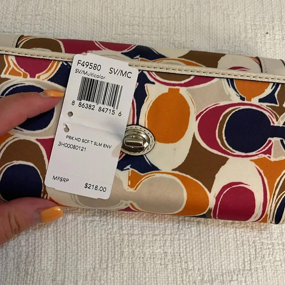 COACH - signature sateen multicolor wallet - NWT - Picture 5 of 9